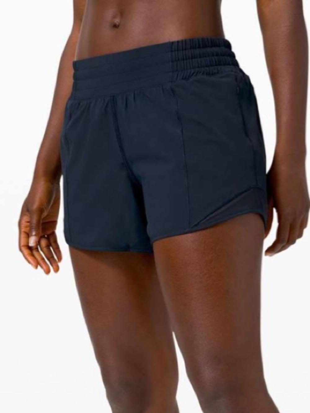 Lululemon Hotty Hot Running Short 4" High Rise Long True Navy Blue 6 Tall